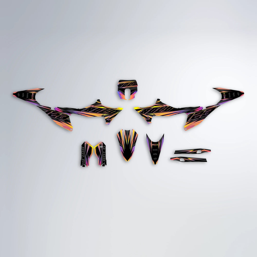 THUNDERSTRUCK Stark Varg SM graphics kit parts layout in Pink & Yellow