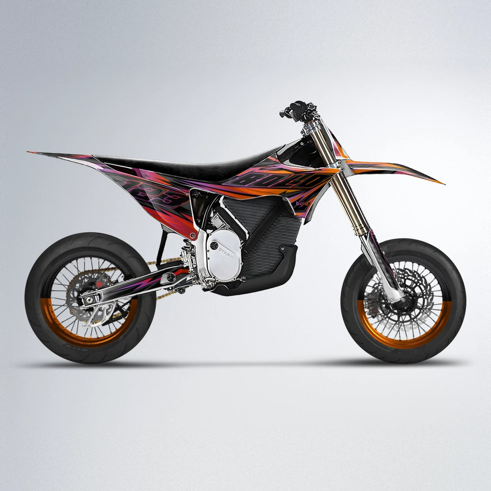 THUNDERSTRUCK Stark Varg SM supermoto graphics kit in Red & Orange
