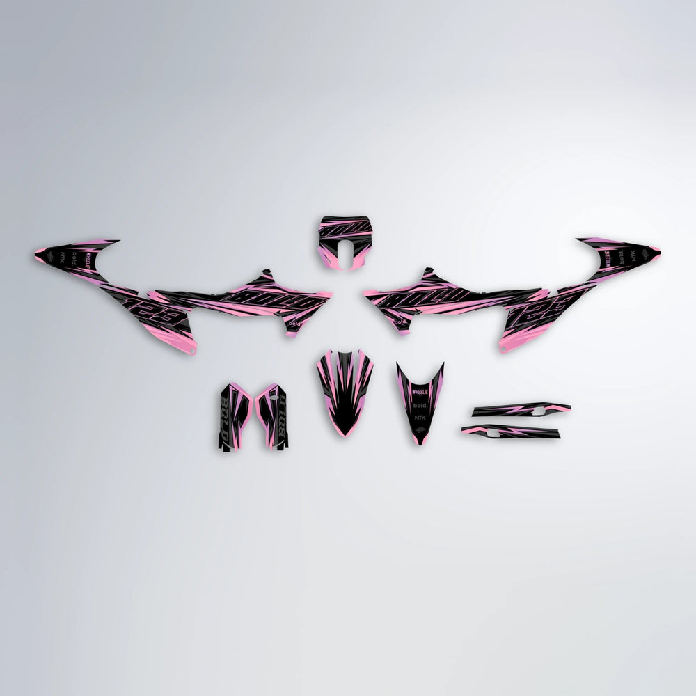 THUNDERSTRUCK Stark Varg SM graphics kit parts layout in Sakura Pink