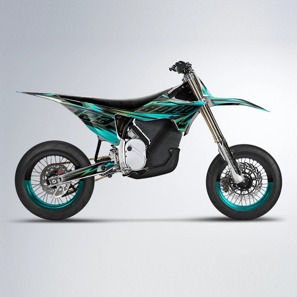 THUNDERSTRUCK Stark Varg SM supermoto graphics kit in Teal
