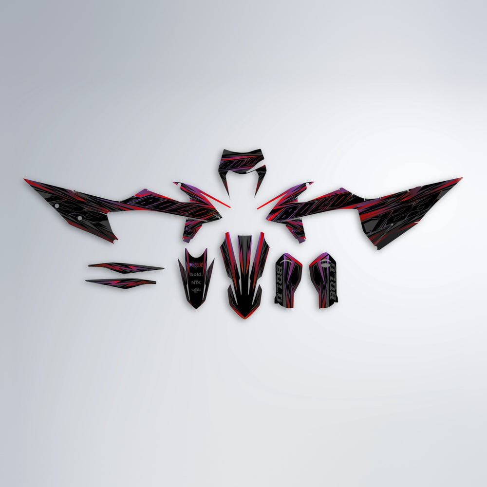 THUNDERSTRUCK graphics kit parts layout in Black & Red