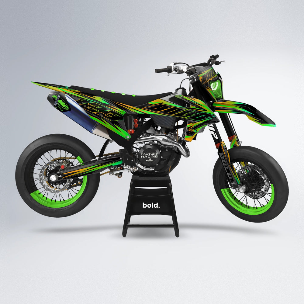 THUNDERSTRUCK supermoto graphics kit in Green