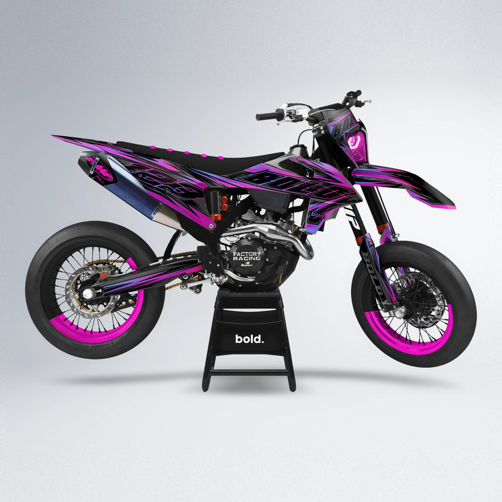 THUNDERSTRUCK supermoto graphics kit in Purple