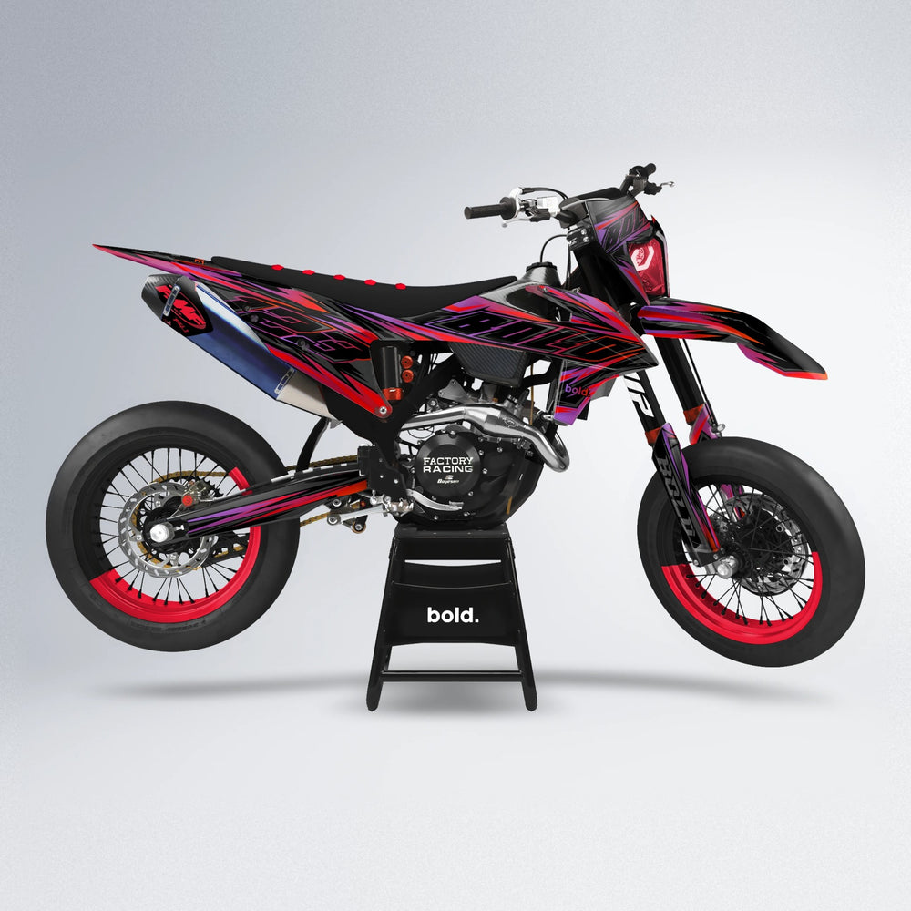 THUNDERSTRUCK supermoto graphics kit in Red