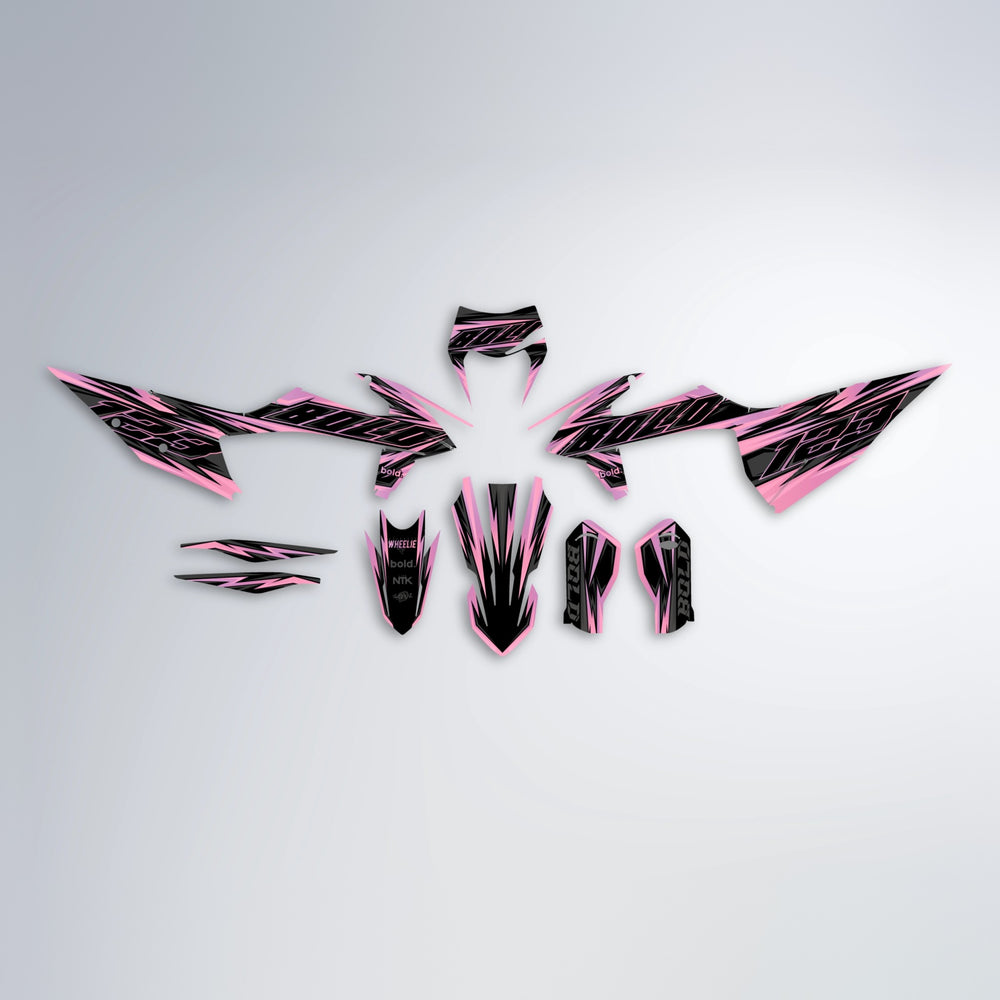 THUNDERSTRUCK graphics kit parts layout in Sakura Pink
