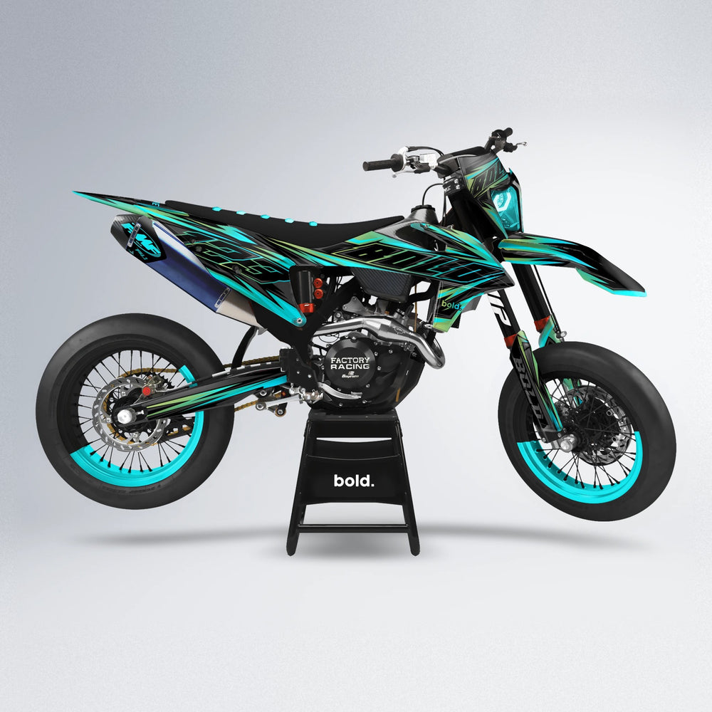 THUNDERSTRUCK supermoto graphics kit in Teal