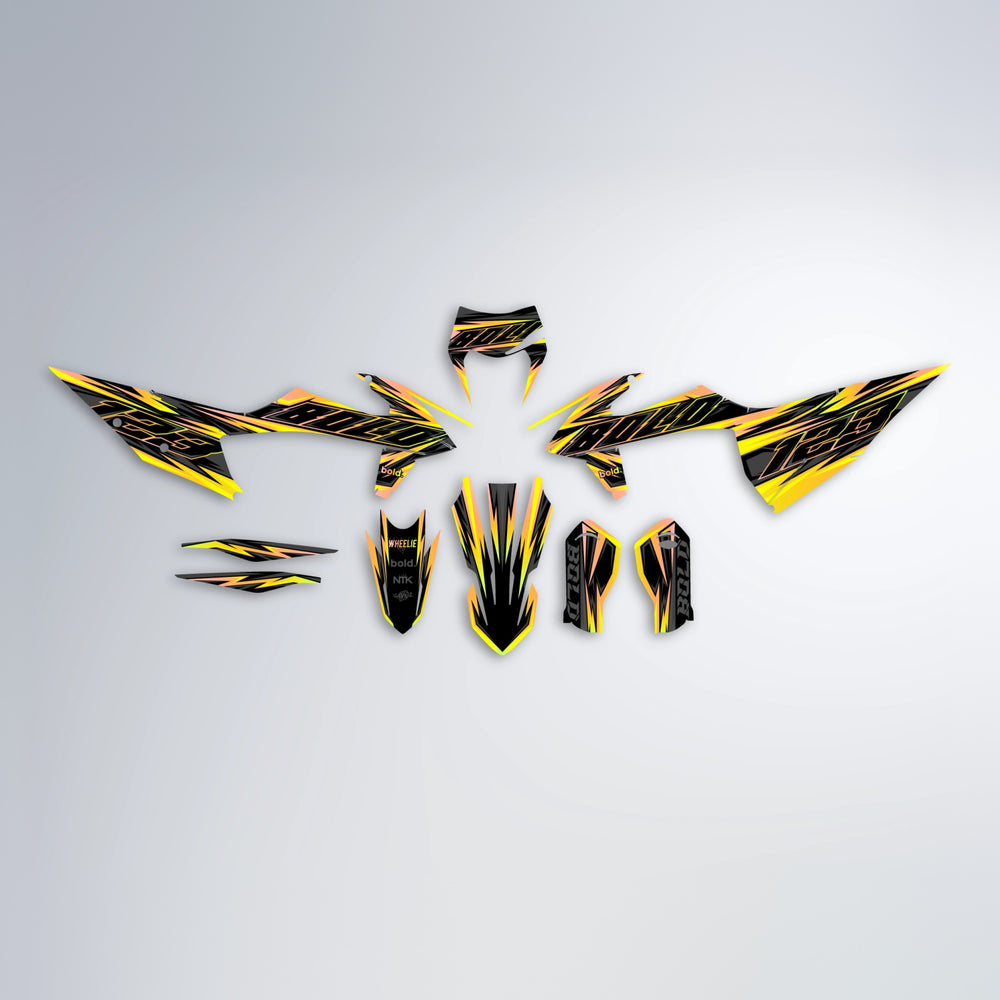 THUNDERSTRUCK graphics kit parts layout in Yellow