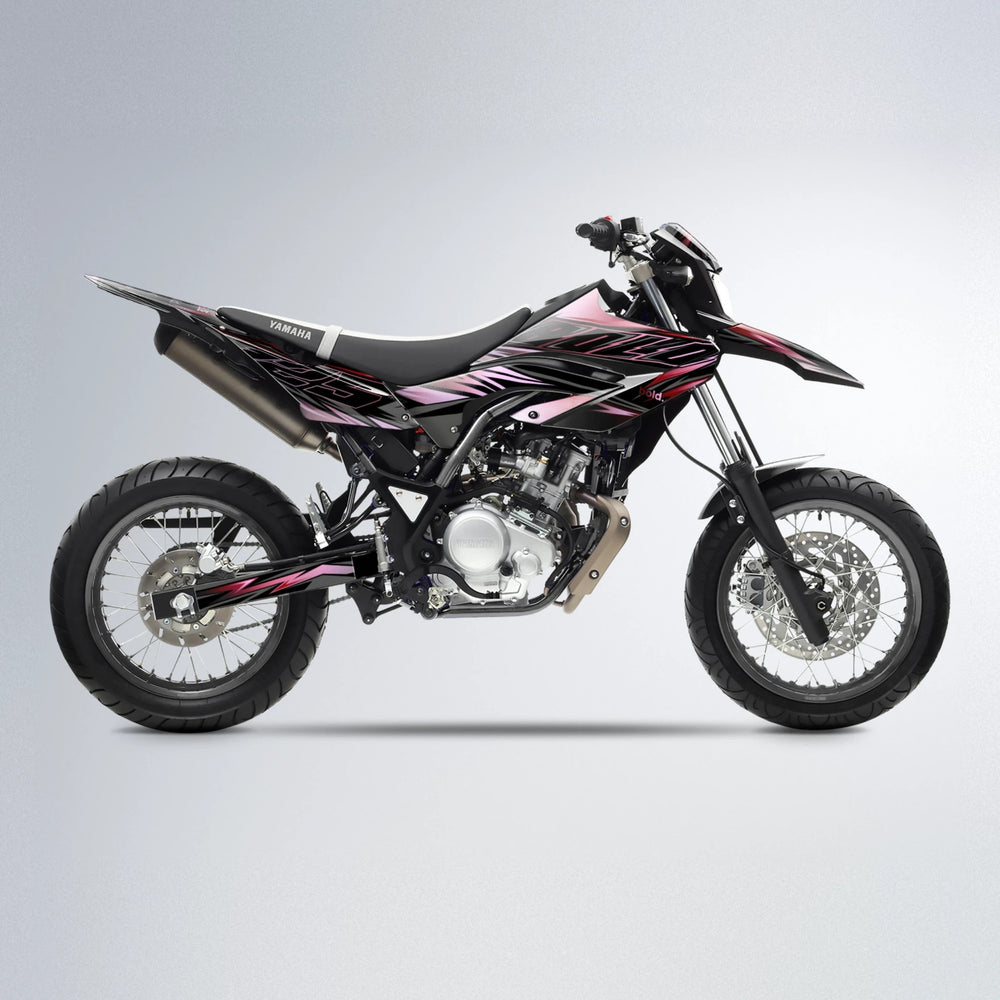THUNDERSTRUCK Yamaha WR 125X supermoto graphics kit in Black & Red