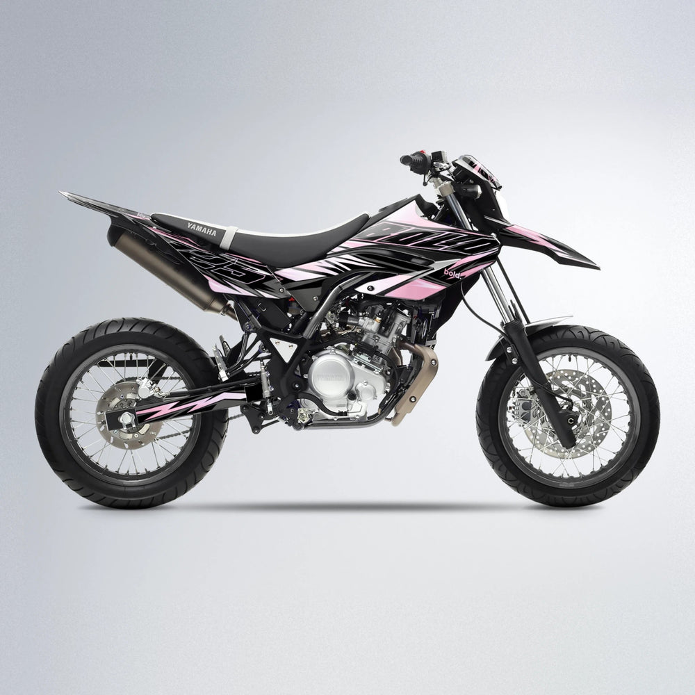 THUNDERSTRUCK Yamaha WR 125X supermoto graphics kit in Sakura Pink