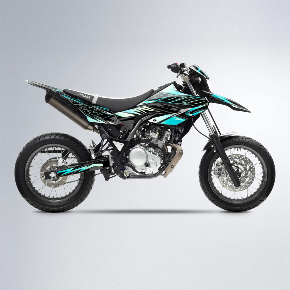 THUNDERSTRUCK Yamaha WR 125X supermoto graphics kit in Teal