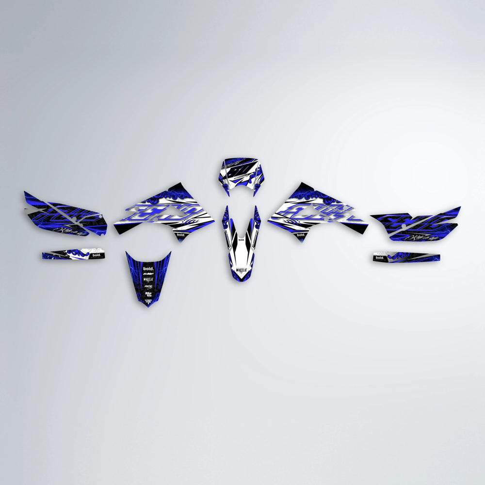TIDAL Derbi Senda graphics kit parts layout in Blue