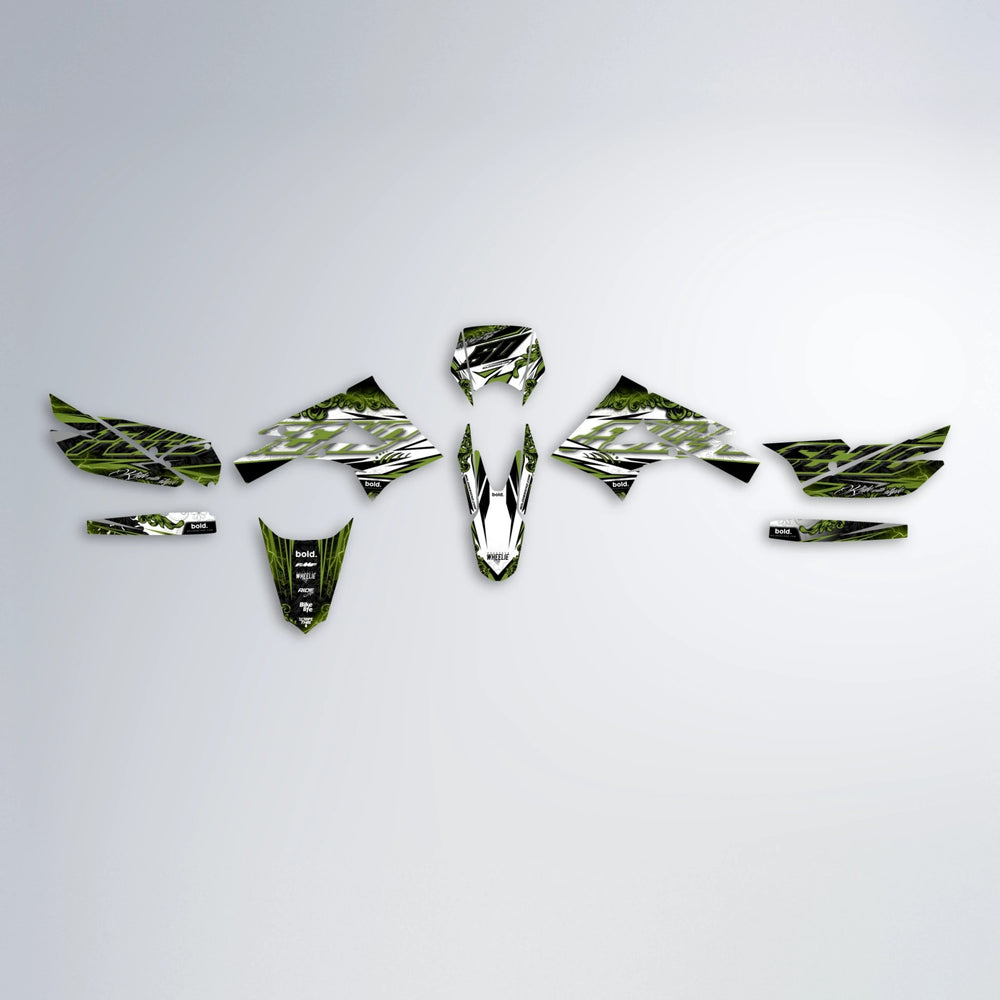 TIDAL Derbi Senda graphics kit parts layout in Olive