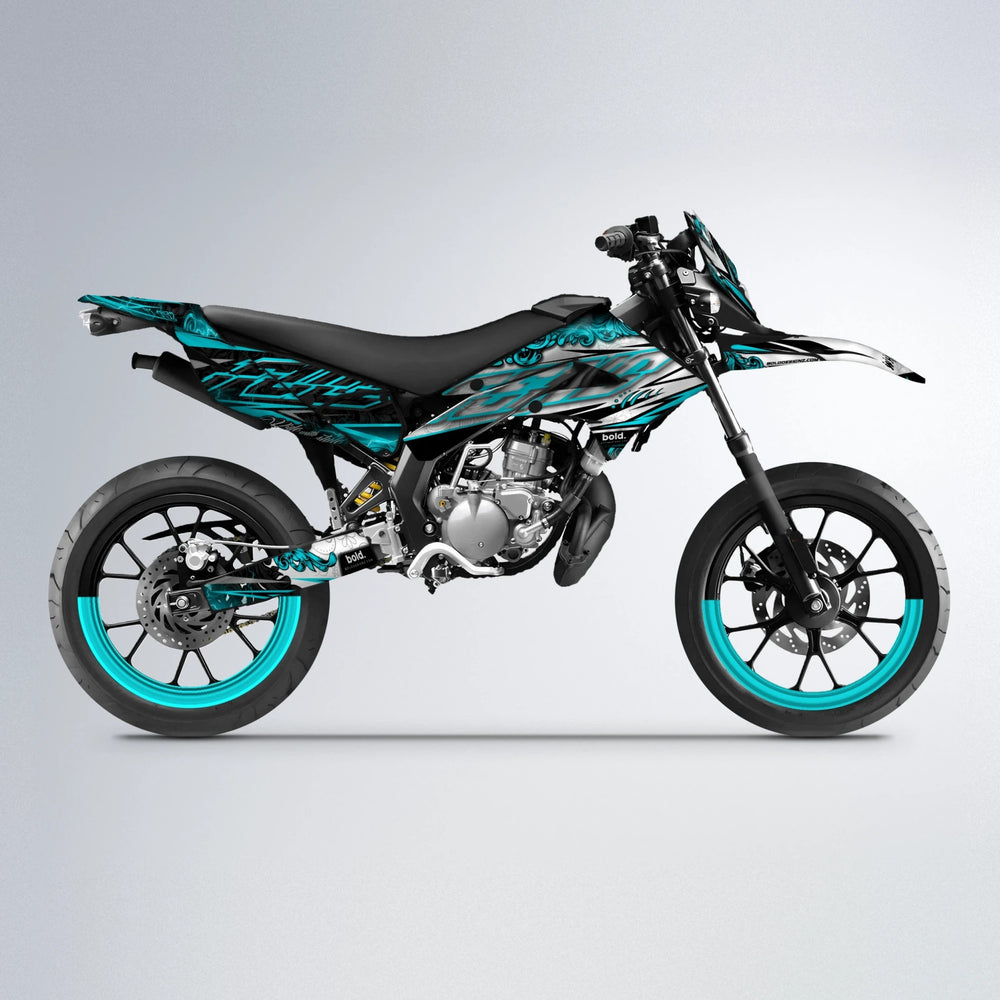 TIDAL Derbi Senda supermoto graphics kit in Teal