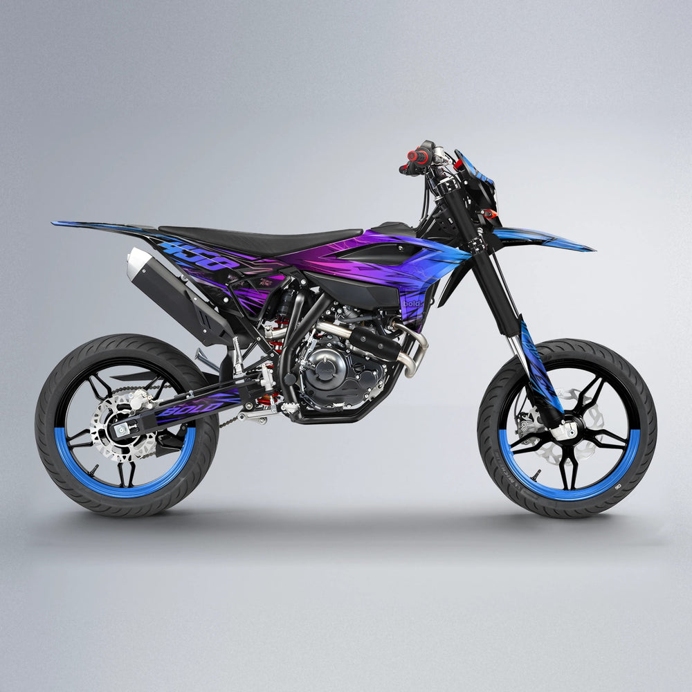 TOTH Beta supermoto graphics kit in Blue Purple Fade