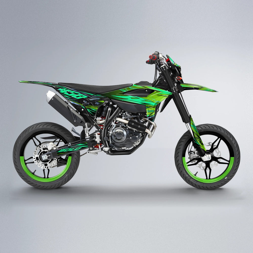 TOTH Beta supermoto graphics kit in Green