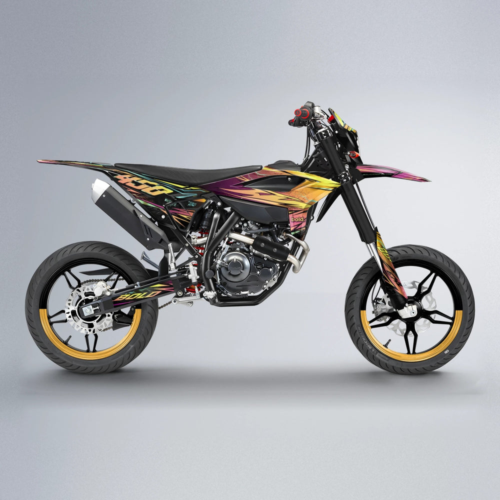 TOTH Beta supermoto graphics kit in Pink & Yellow