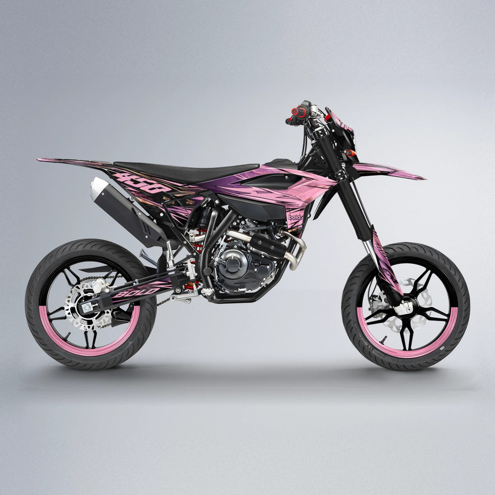 TOTH Beta supermoto graphics kit in Sakura Pink