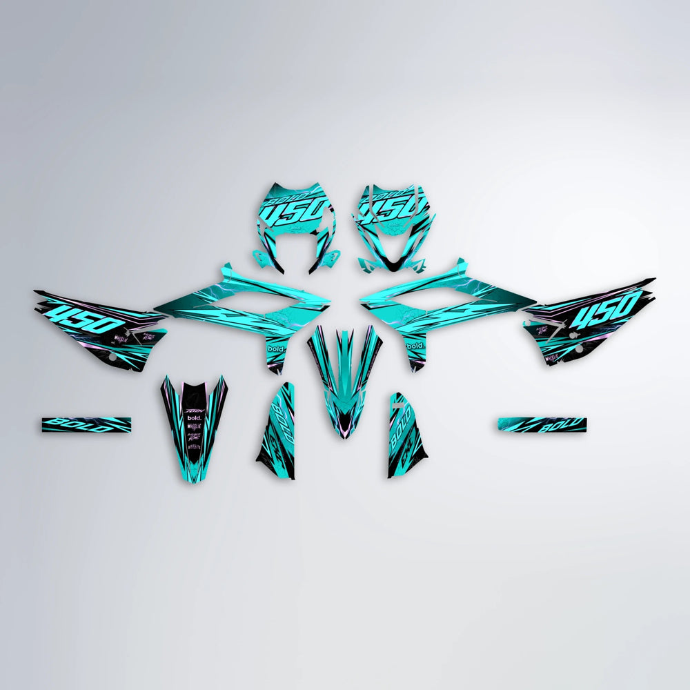 TOTH Beta graphics kit parts layout in Teal