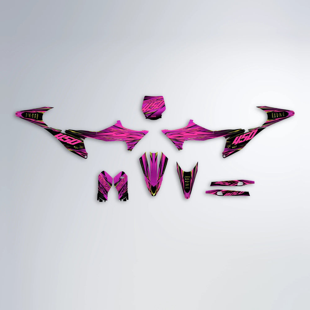 TOTH Stark Varg MX graphics kit parts layout in Pink