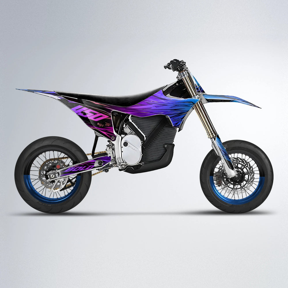 TOTH Stark Varg SM supermoto graphics kit in Blue Purple Fade