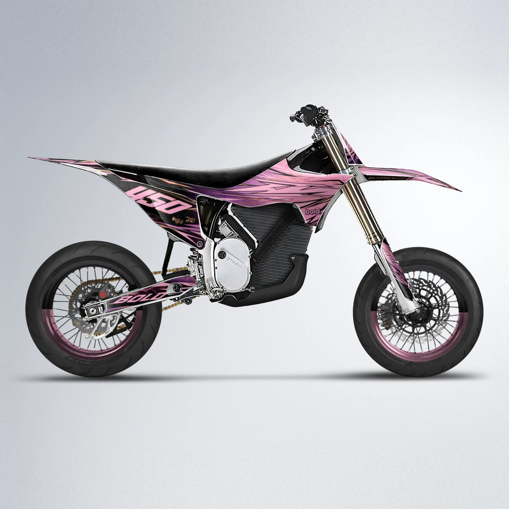 TOTH Stark Varg SM supermoto graphics kit in Sakura Pink
