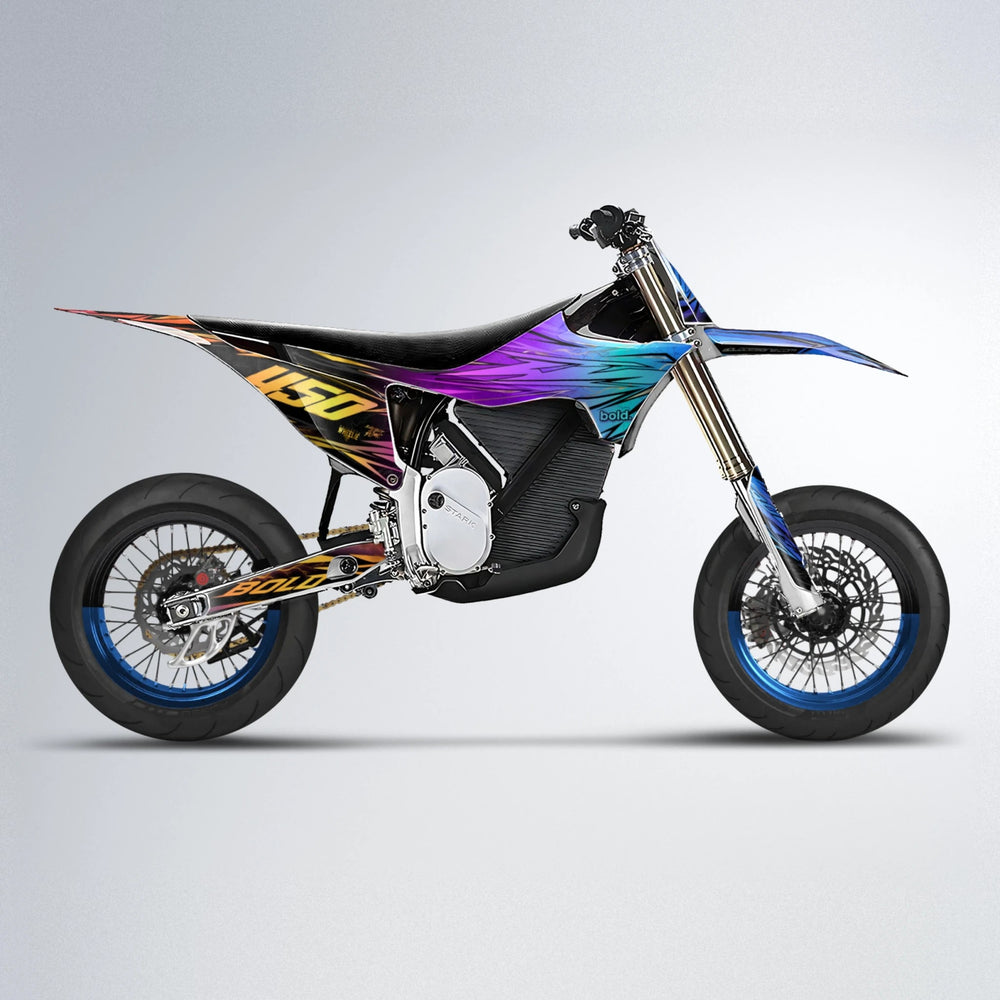 TOTH Stark Varg SM supermoto graphics kit in Sunset Fade