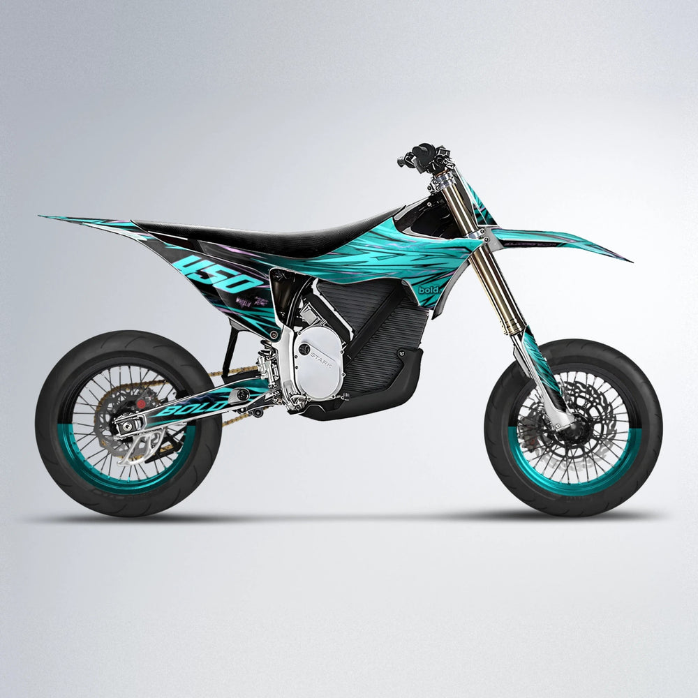 TOTH Stark Varg SM supermoto graphics kit in Teal
