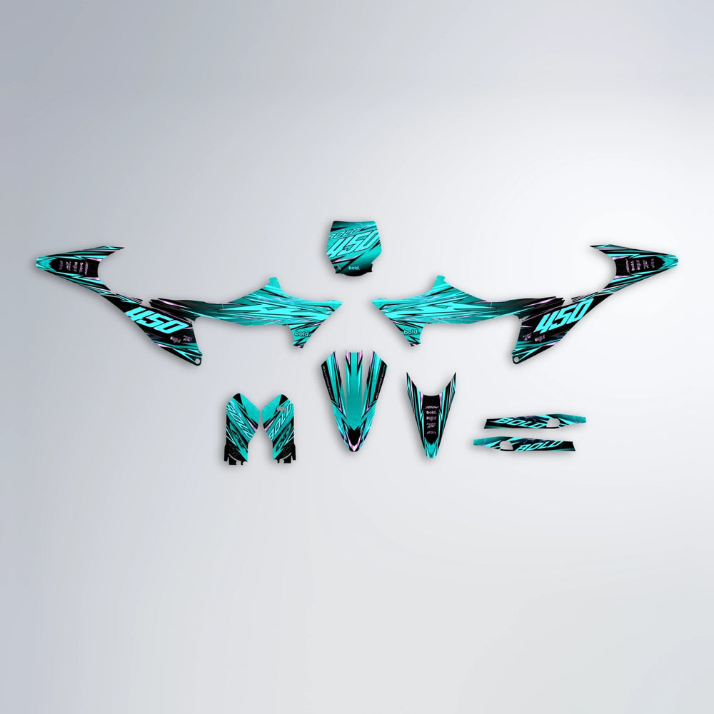 TOTH Stark Varg SM graphics kit parts layout in Teal