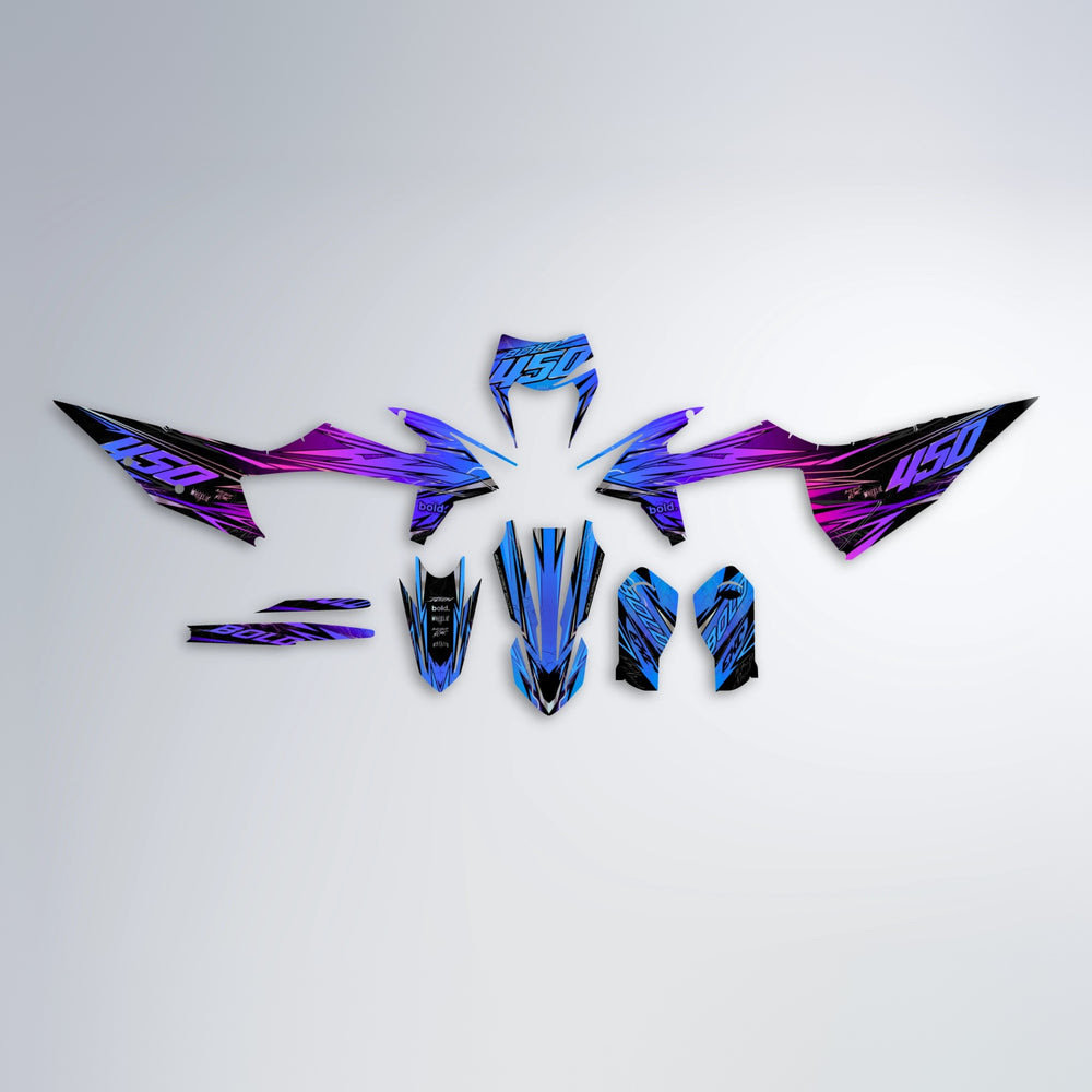 TOTH graphics kit parts layout in Blue Purple Fade