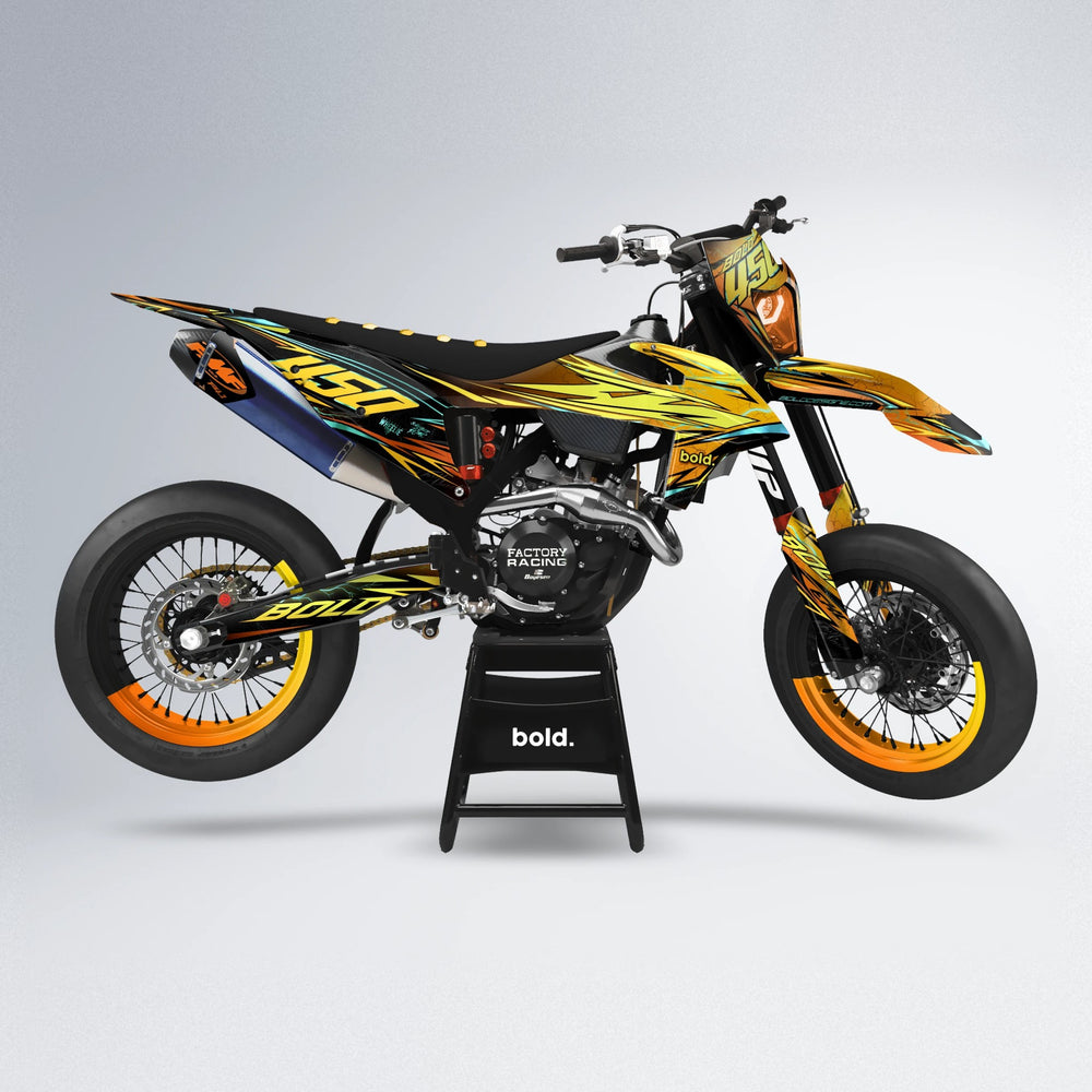 TOTH supermoto graphics kit in Orange & Yellow