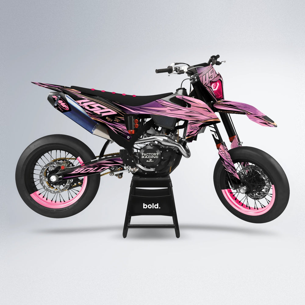 TOTH supermoto graphics kit in Sakura Pink