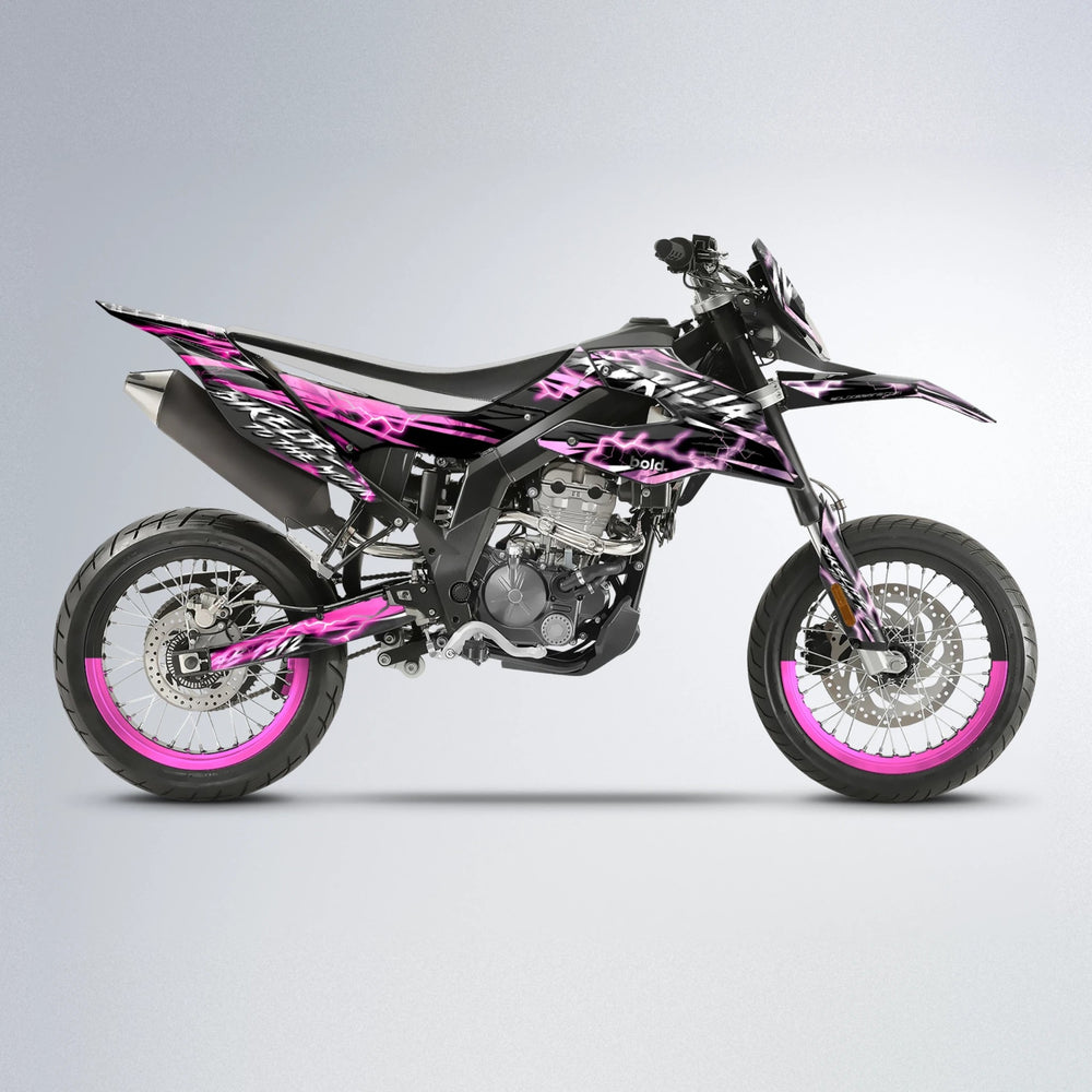 TRINITY Aprilia SX 125 supermoto graphics kit in Flamingo