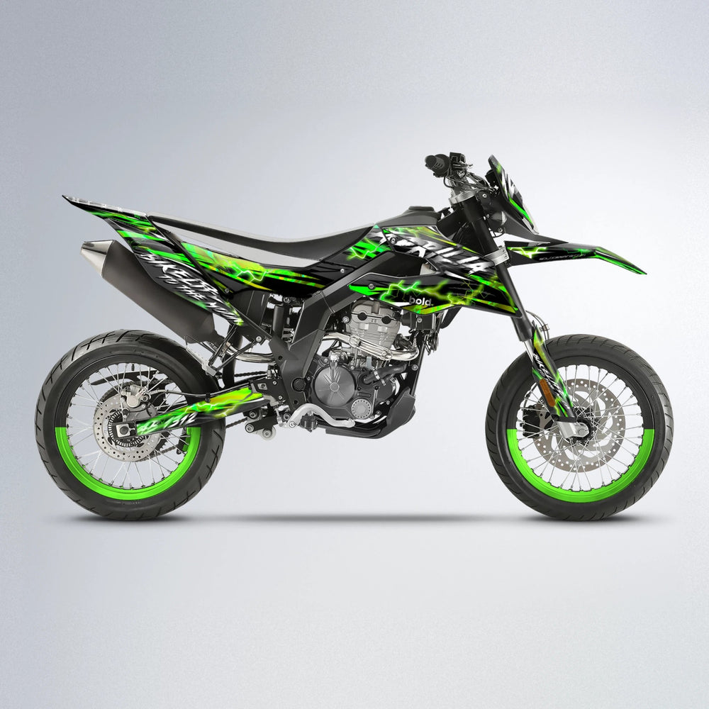 TRINITY Aprilia SX 125 supermoto graphics kit in Green