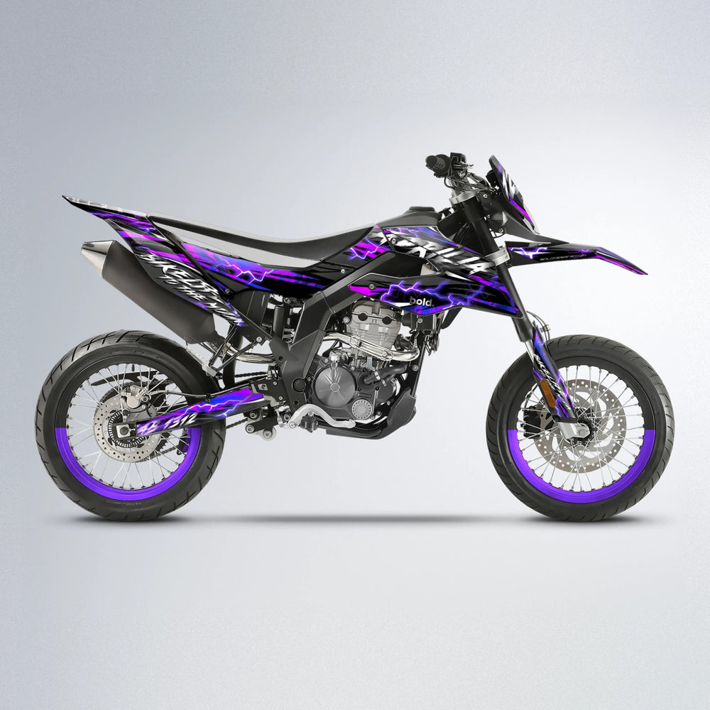 TRINITY Aprilia SX 125 supermoto graphics kit in Purple