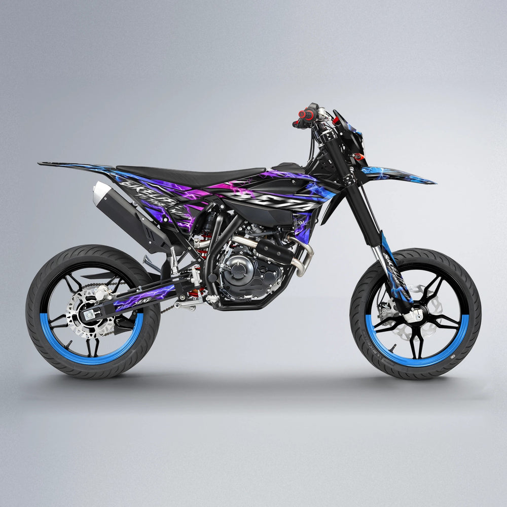 TRINITY Beta supermoto graphics kit in Blue Purple Fade