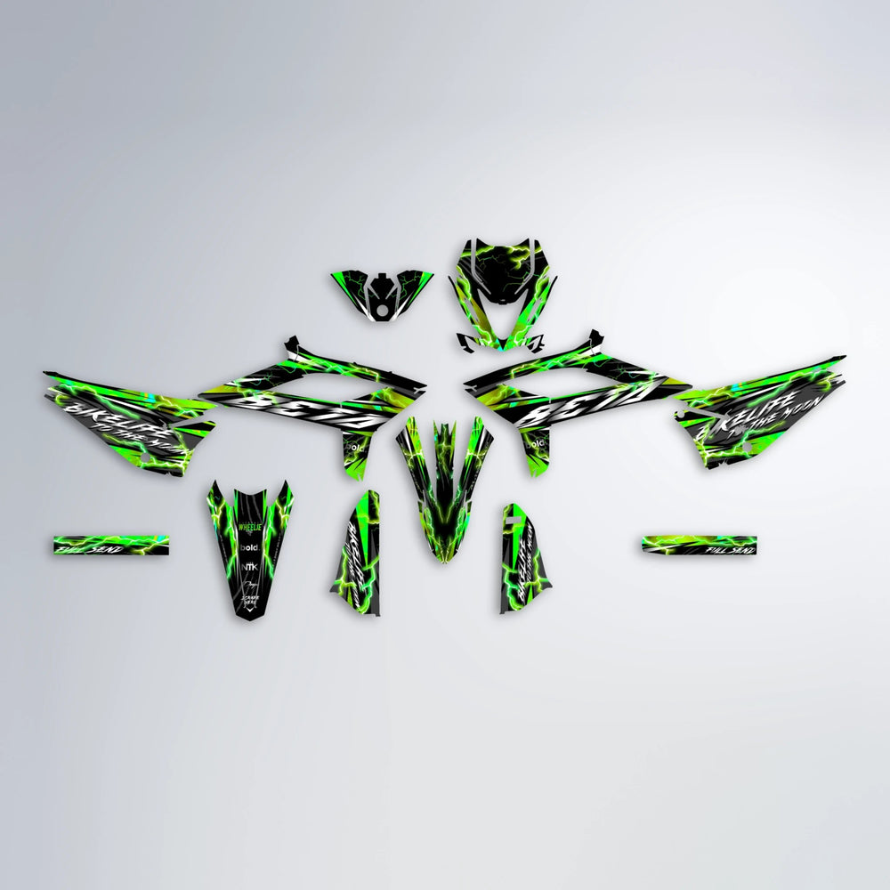 TRINITY Beta graphics kit parts layout in Green