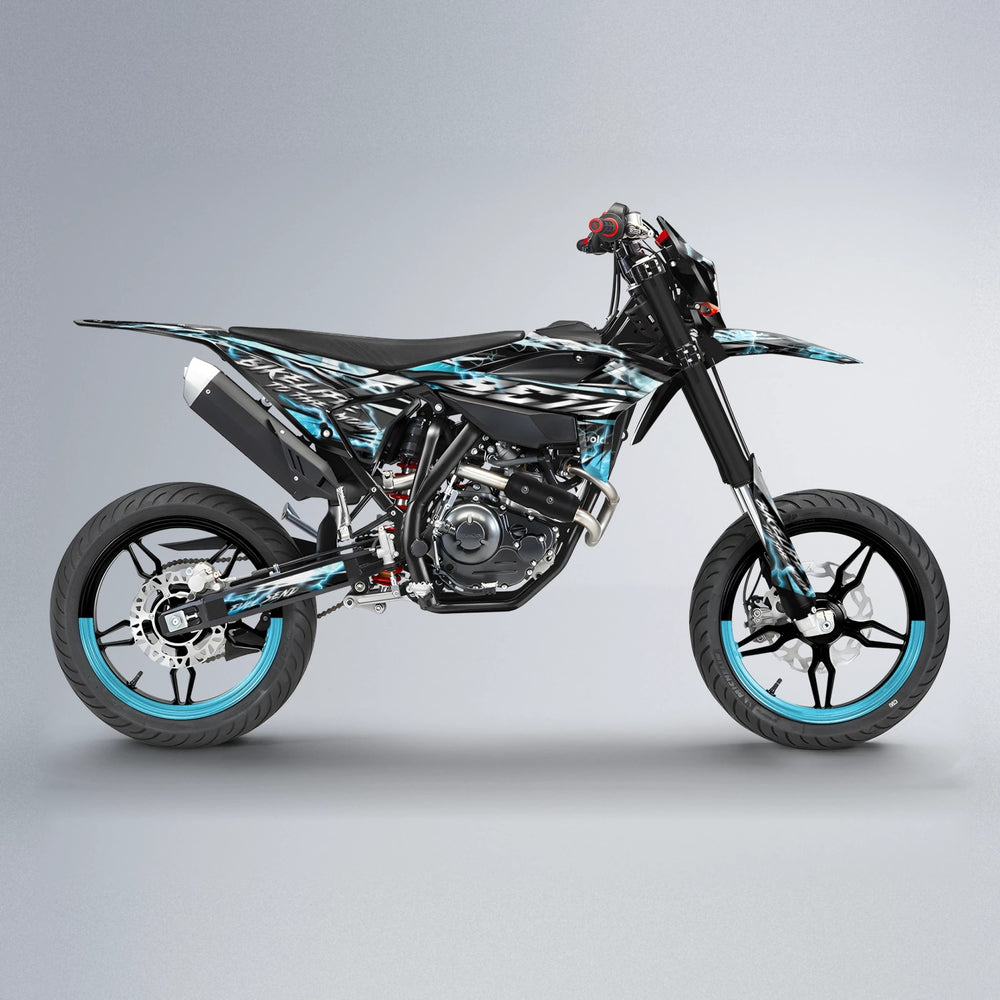 TRINITY Beta supermoto graphics kit in Light Blue & White
