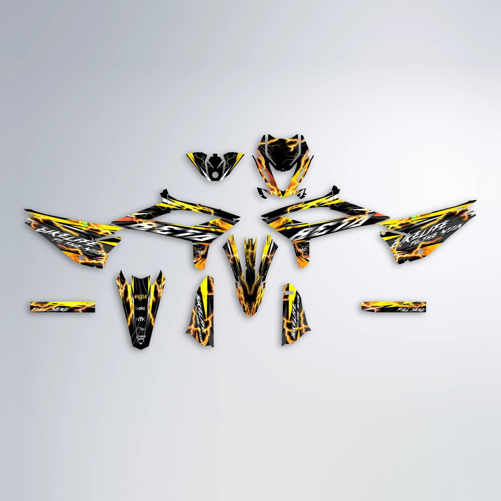 TRINITY Beta graphics kit parts layout in Orange & Yellow