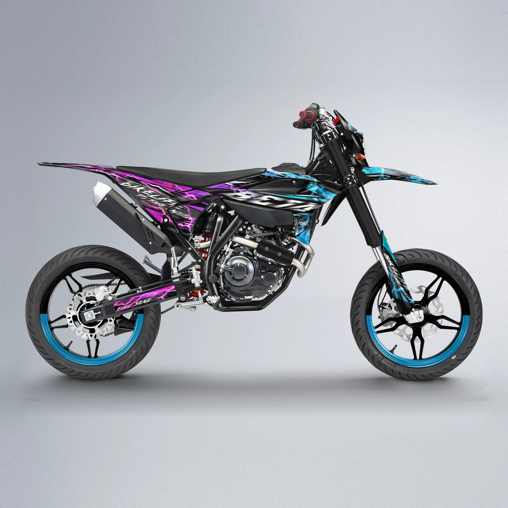 TRINITY Beta supermoto graphics kit in Pink & Light Blue