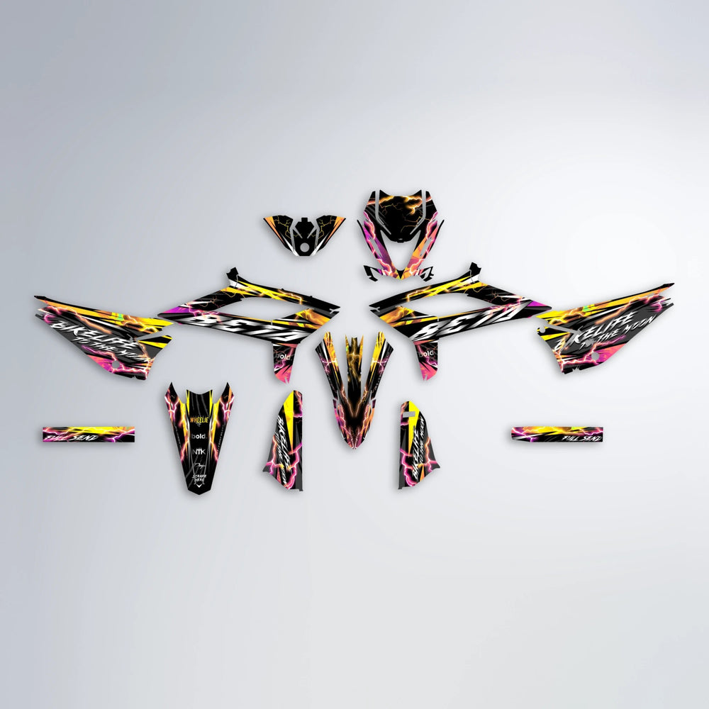 TRINITY Beta graphics kit parts layout in Pink & Yellow
