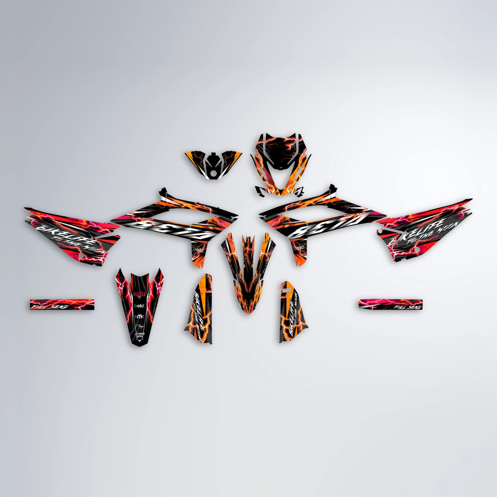 TRINITY Beta graphics kit parts layout in Red & Orange