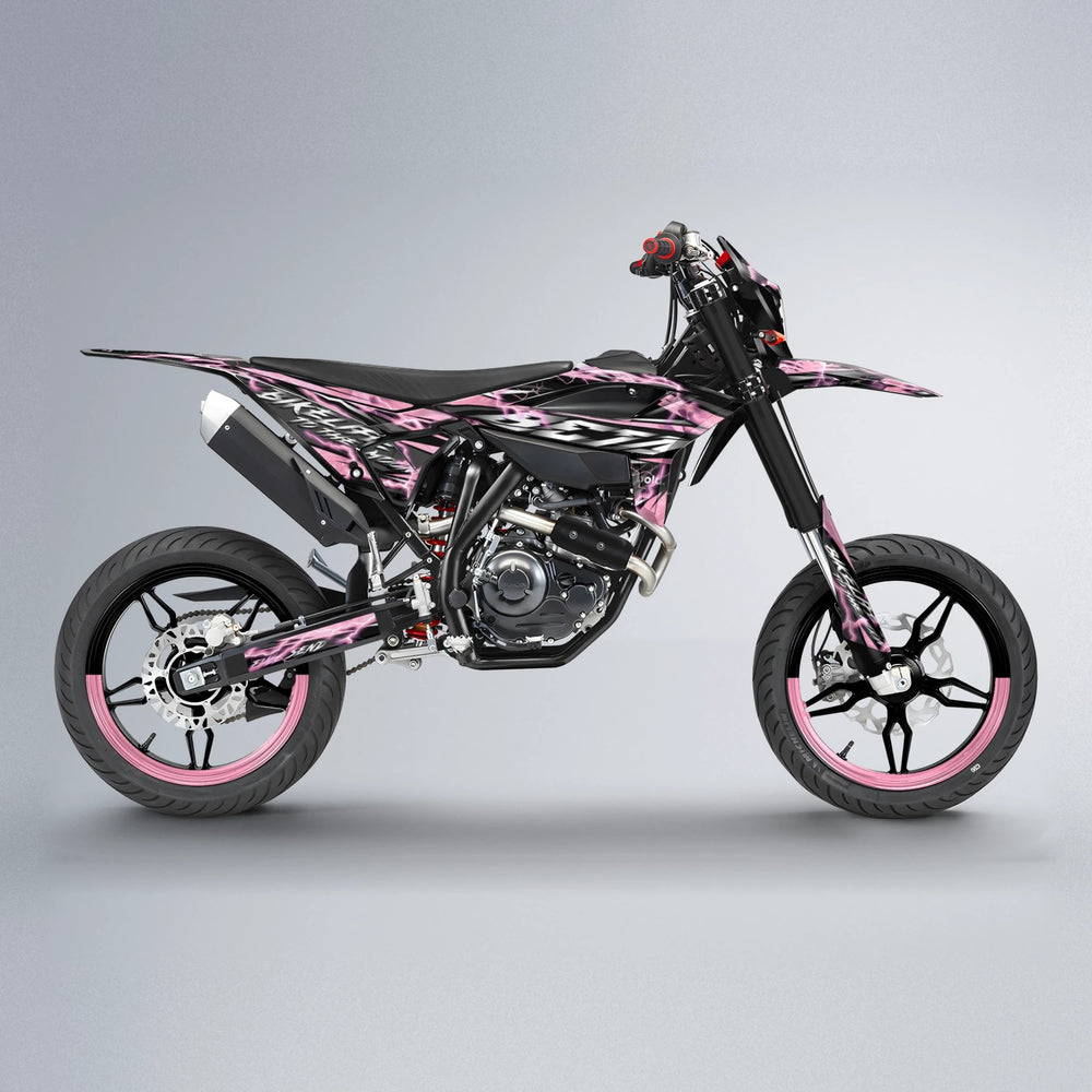 TRINITY Beta supermoto graphics kit in Sakura Pink