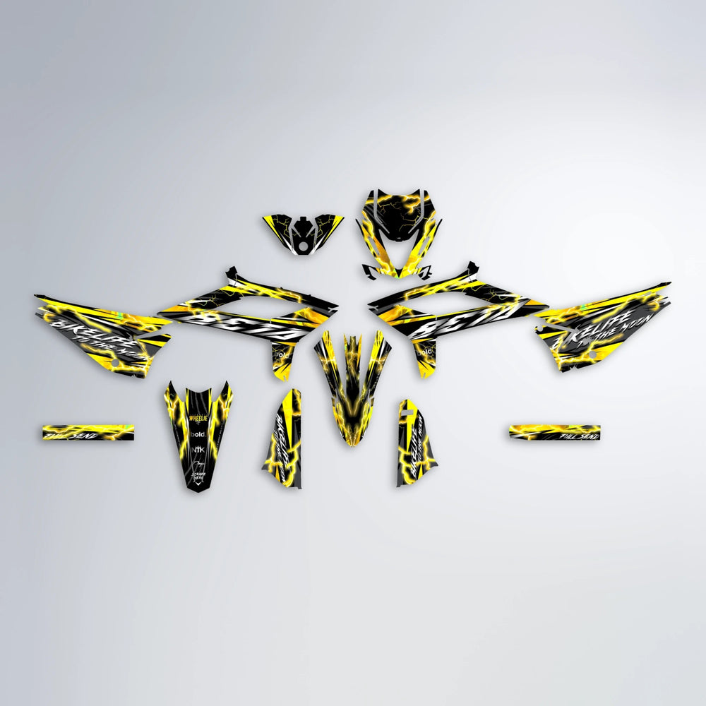TRINITY Beta graphics kit parts layout in Yellow
