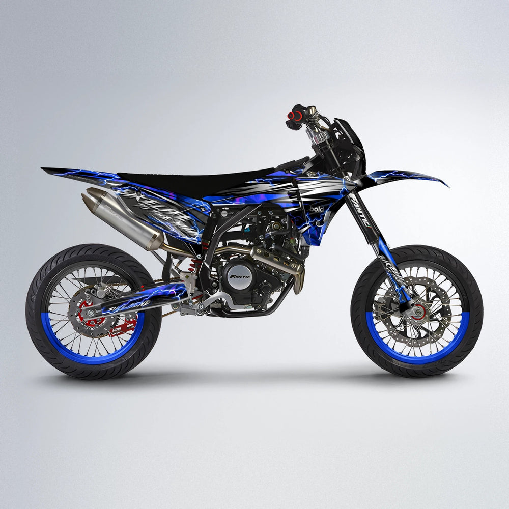 TRINITY Fantic supermoto graphics kit in Blue