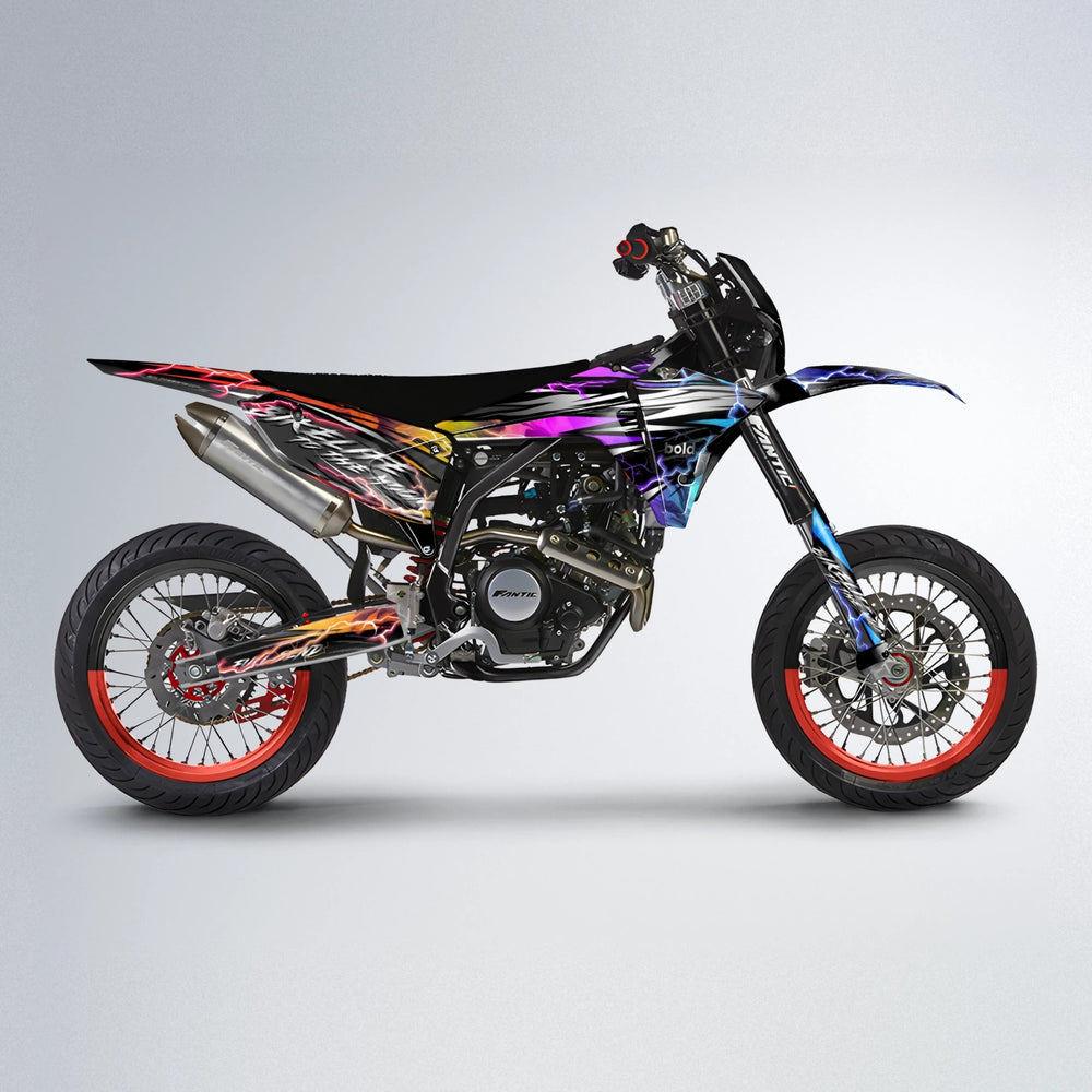 TRINITY Fantic supermoto graphics kit in Sunset Fade