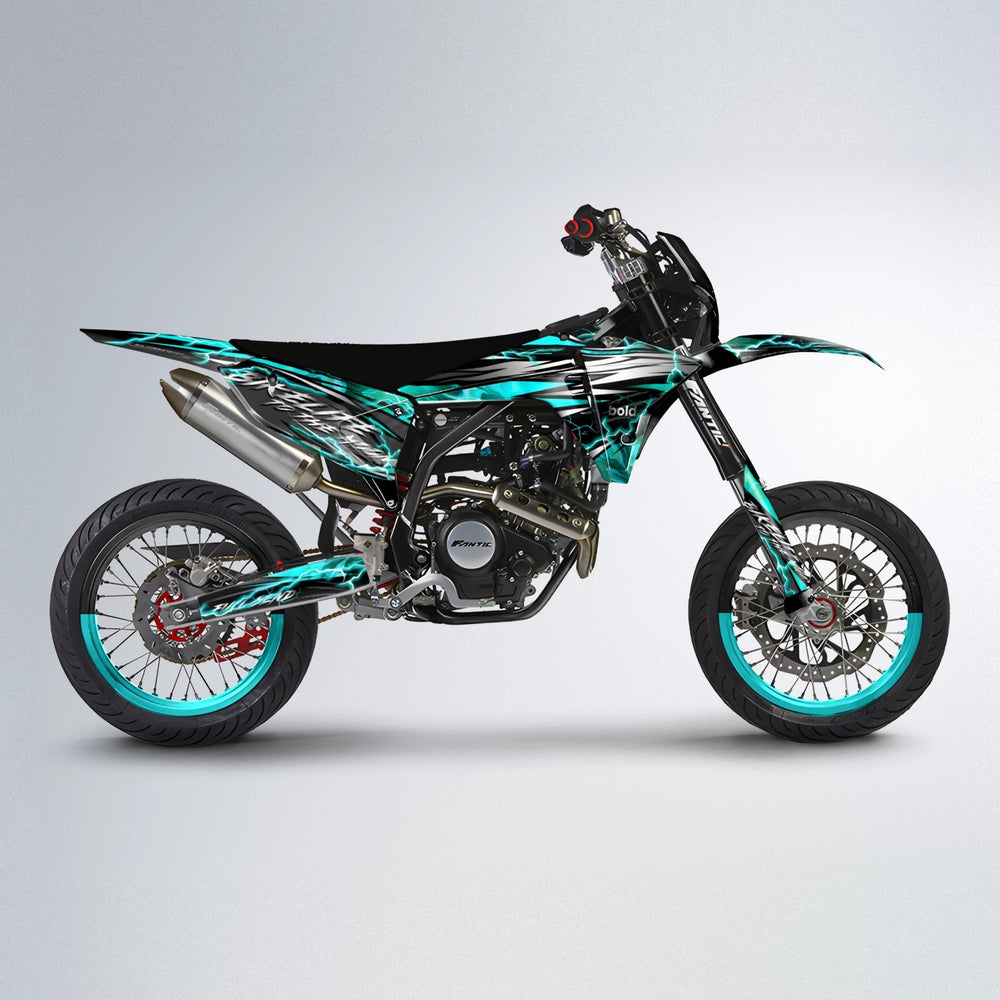TRINITY Fantic supermoto graphics kit in Teal