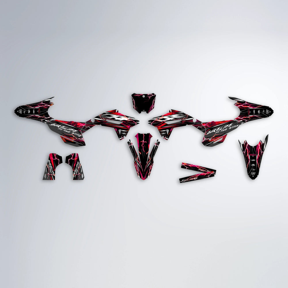 TRINITY Honda graphics kit parts layout in Black & Red