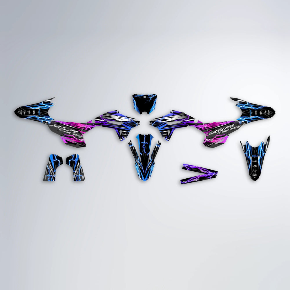 TRINITY Honda graphics kit parts layout in Blue Purple Fade