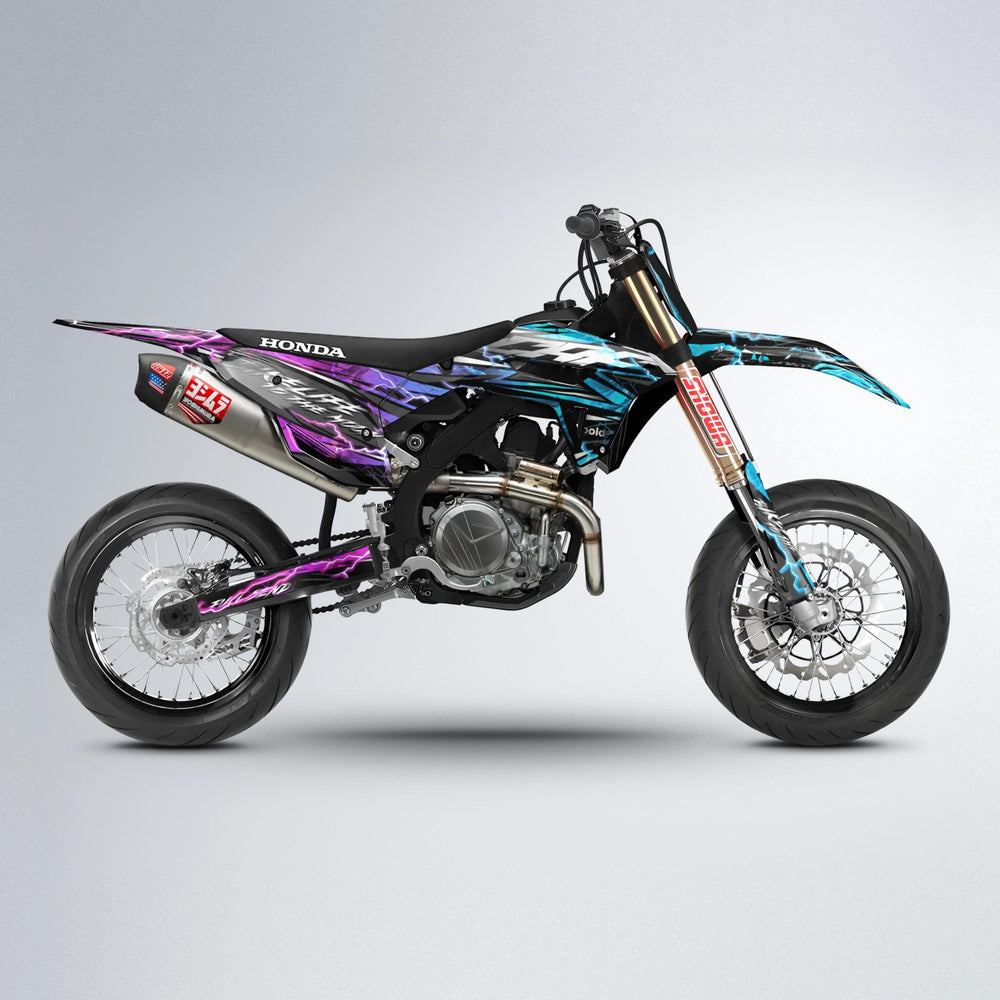 TRINITY Honda supermoto graphics kit in Pink & Light Blue