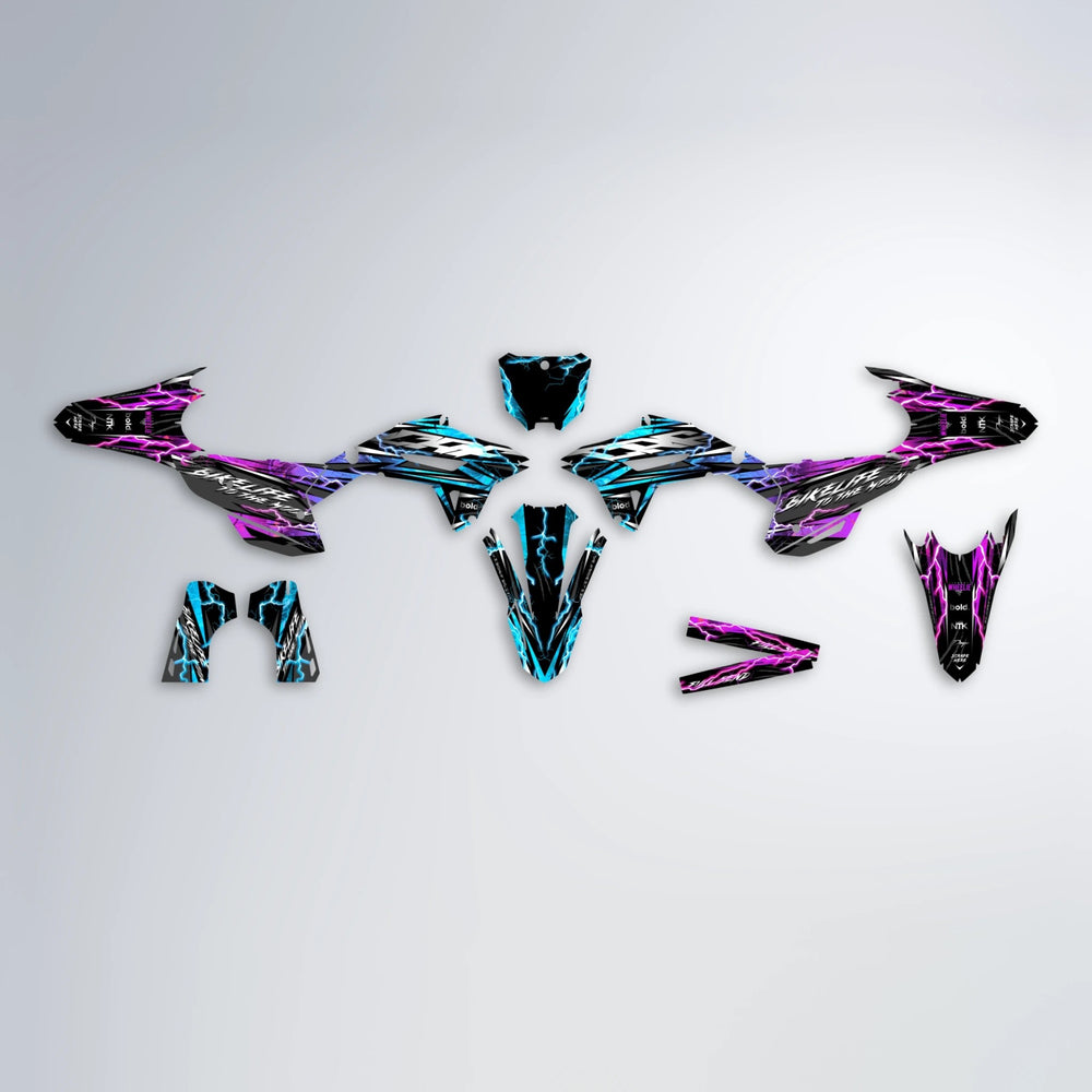 TRINITY Honda graphics kit parts layout in Pink & Light Blue